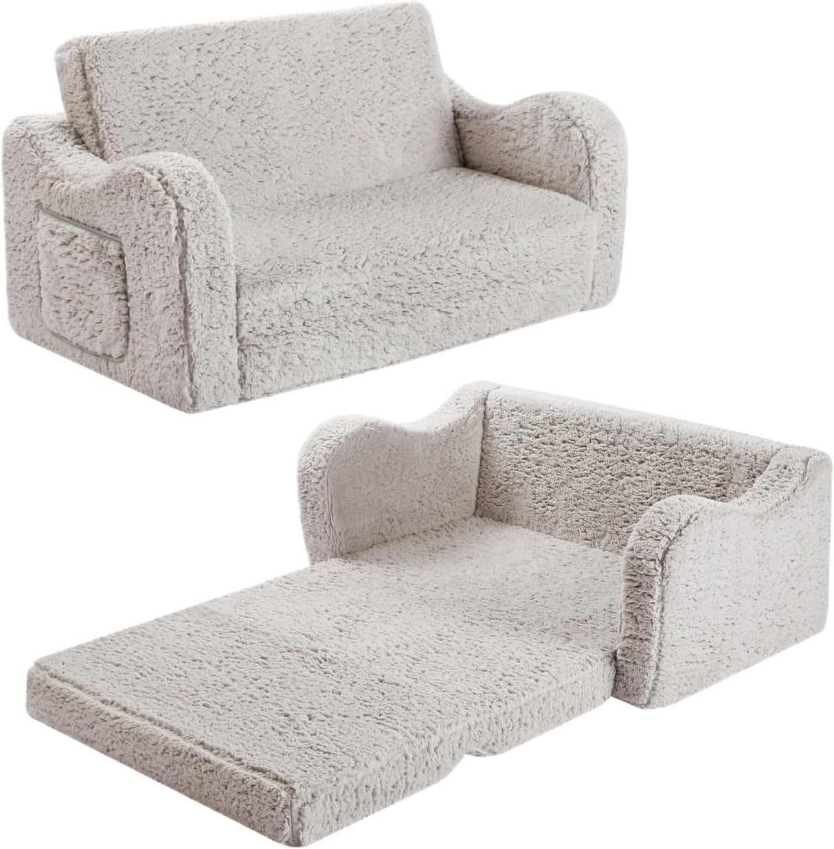Silla extra ancha para niños pequeños suave 2 en 1, Gris