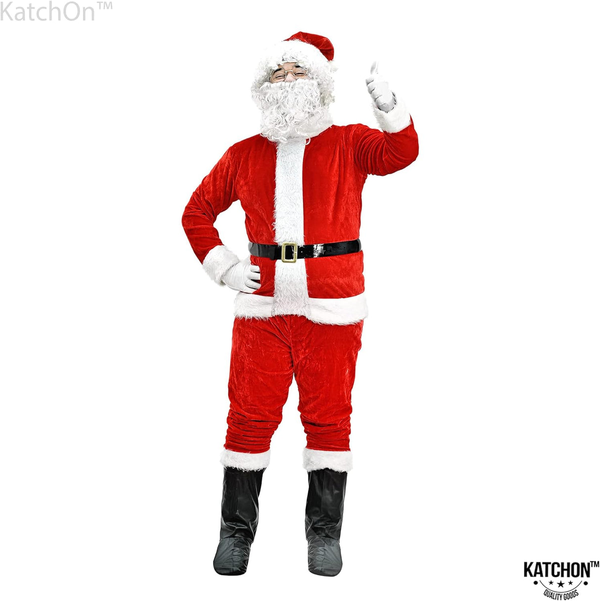 Traje de Papá Noel de terciopelo para adultos Talla L 10 pza