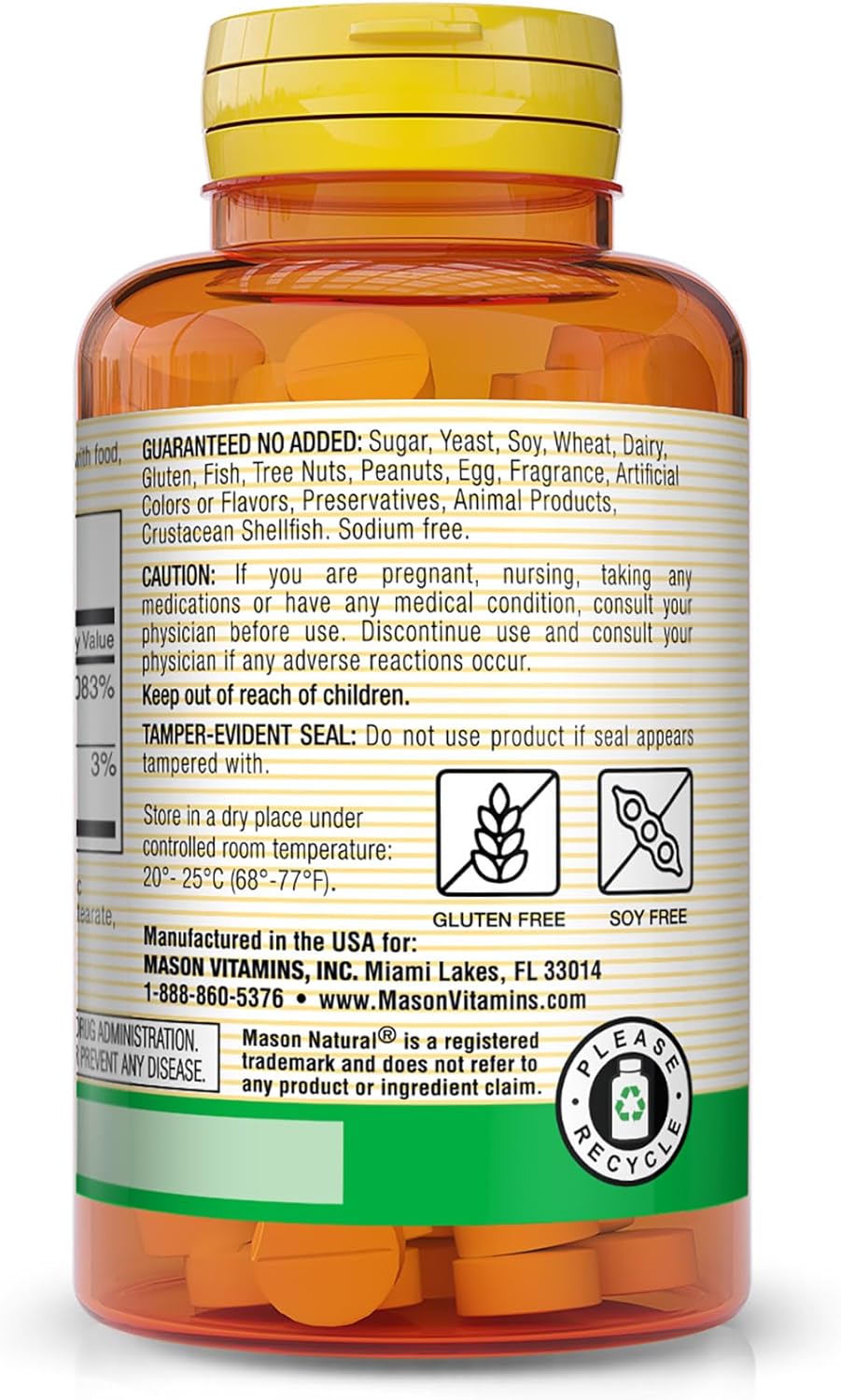 MASON NATURAL B12 50 mcg con Calcio, 100 Tabletas Saludables