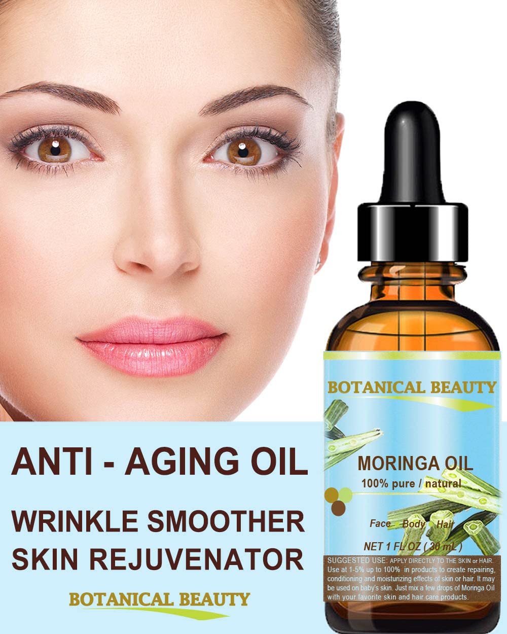 Aceite de Moringa Puro y Natural Prensado en Frío para Piel