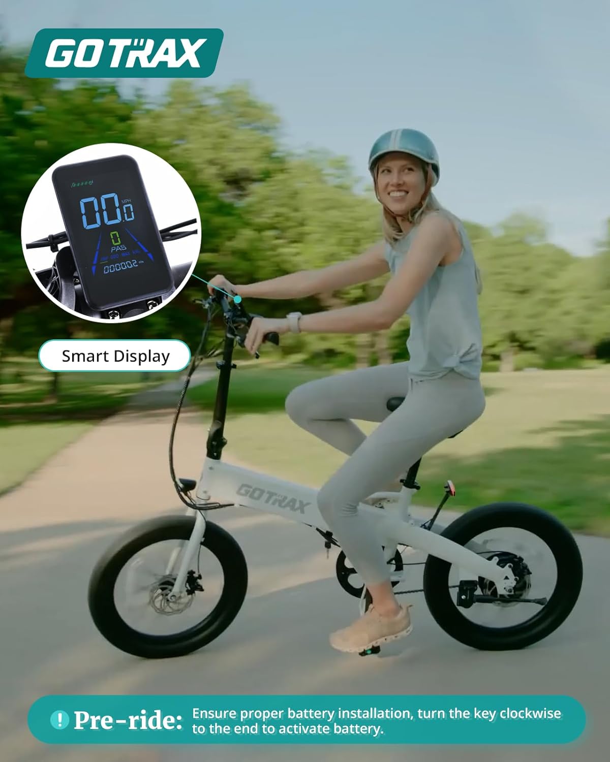 Bicicleta Eléctrica Plegable Gotrax 20 500W, 40 Miles, 5 Niveles