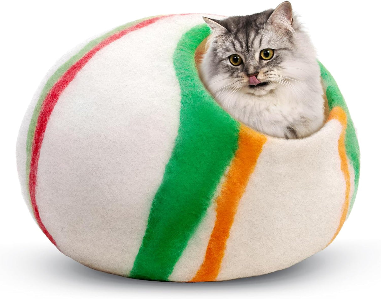 Cueva para Gatos Woolygon - 100% Lana Merino, Diseño Plegable