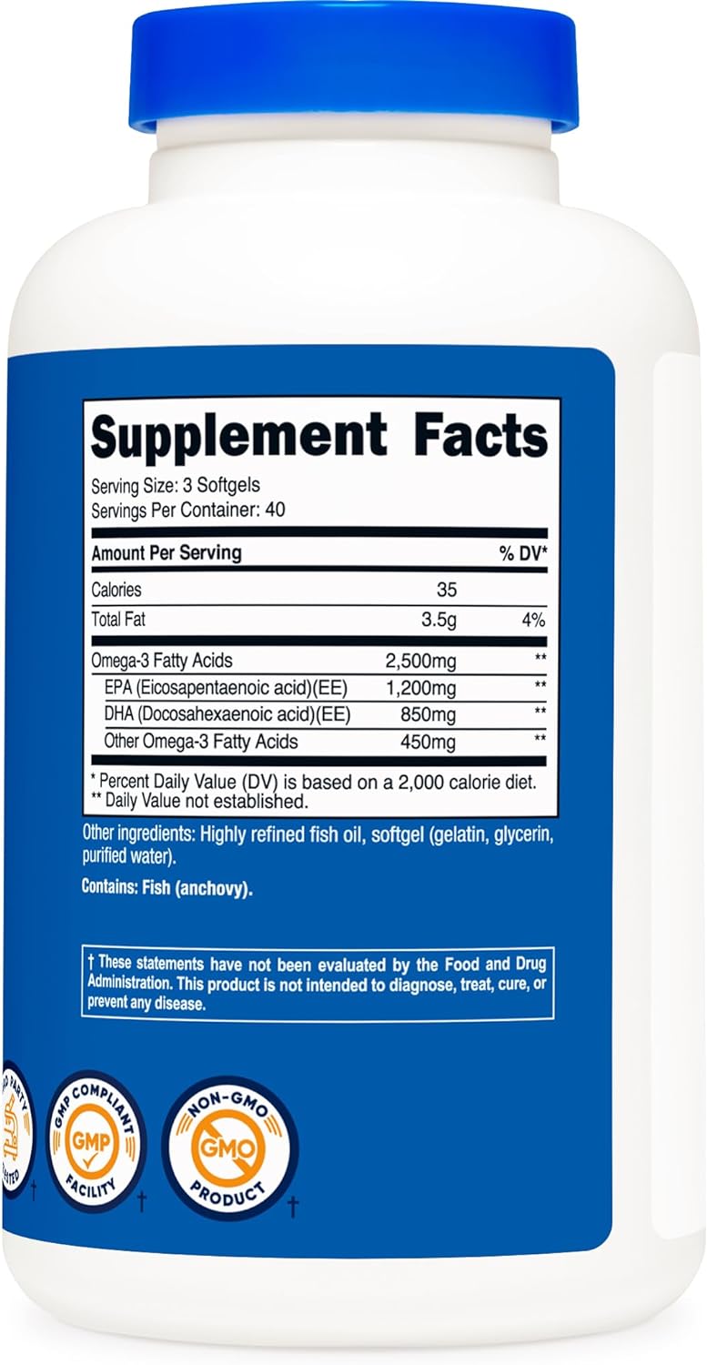 Aceite de Pescado Omega 3 Triple Resistencia, 2400 MG