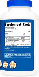 Aceite de Pescado Omega 3 Triple Resistencia, 2400 MG