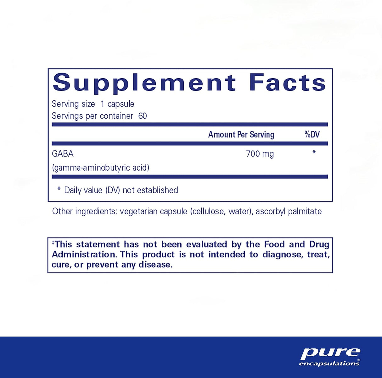 Suplementos  Pure Encapsulations GABA estrés ocasional