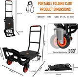 Carretilla Plegable, Heavy Duty, Capacidad 440lbs, Modelo 2en1