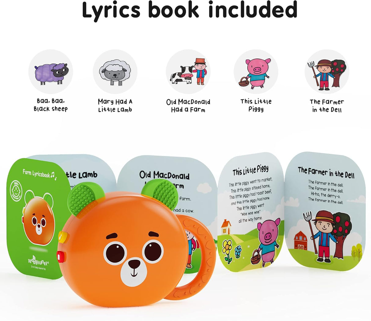 Juguete Musical para Bebés, Educativo, 5 Animales, Farm Ver.