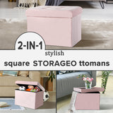 Ottomán de almacenamiento plegable con reposapiés moderno