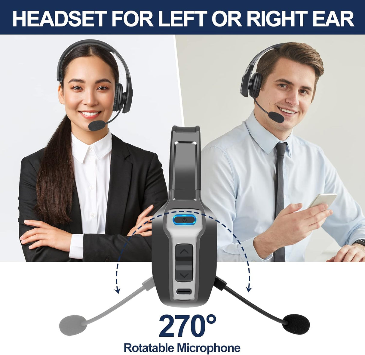 Auricular Bluetooth para camioneros, V5.2, cancelación ruidos