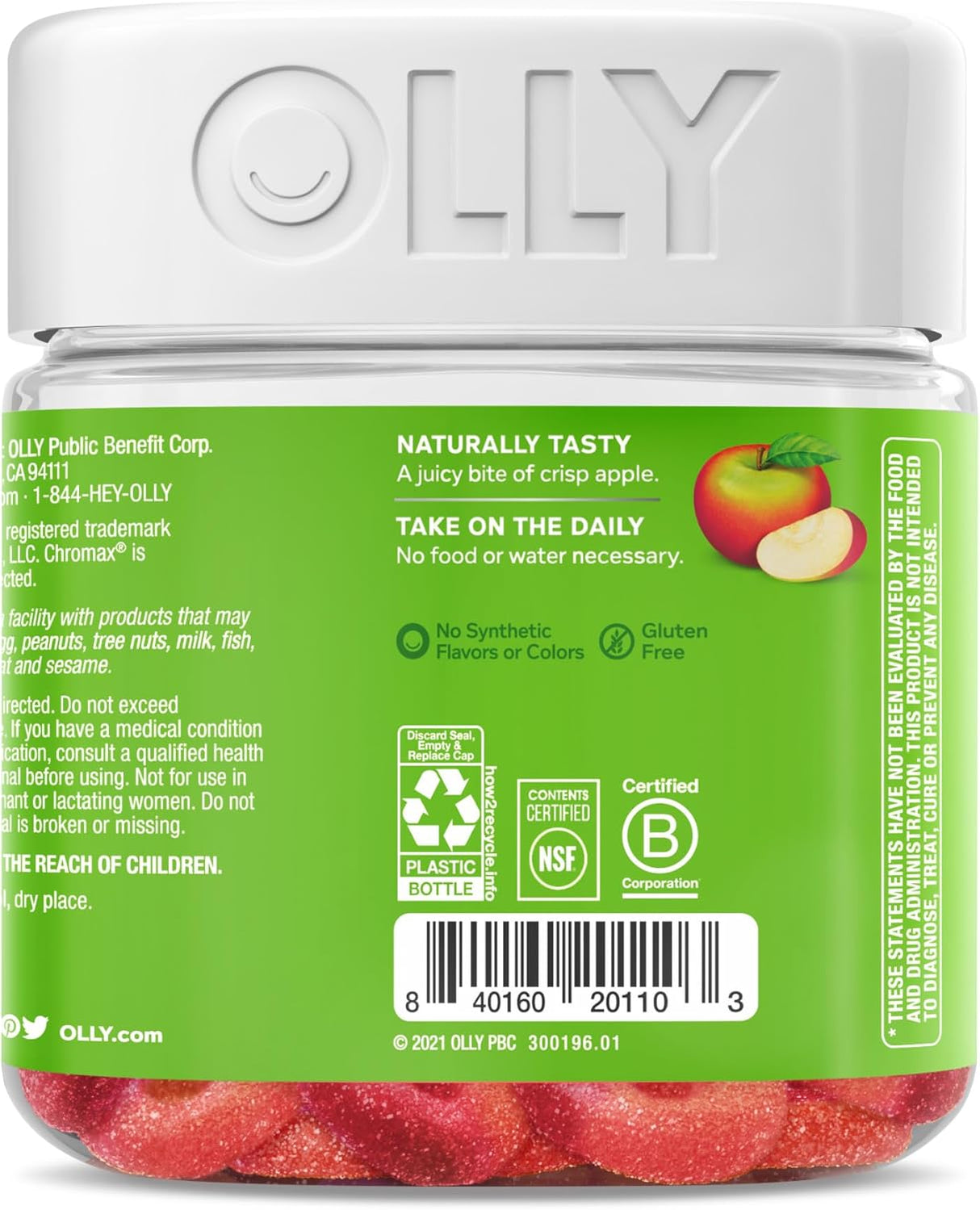 OLLY Suplementos de gomitas para el metabolismo vinagre sidra