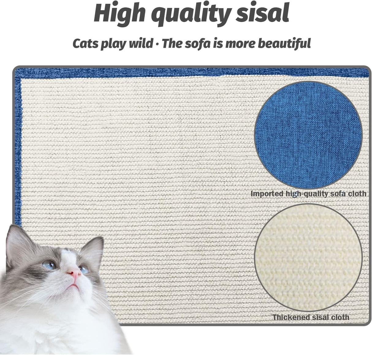 Protector de muebles de gato azul oscuro mano izquierda