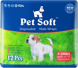 Pañales Pet Soft para perro, desechables, para perros macho, xs