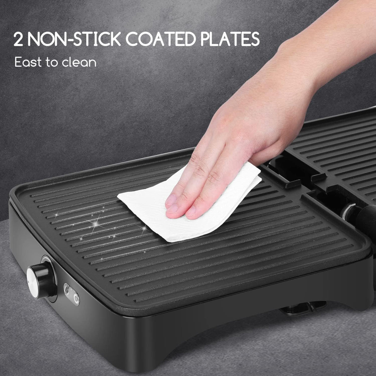 Prensa Panini Aigostar, 4 rebanadas, 1200W, control de temperatura