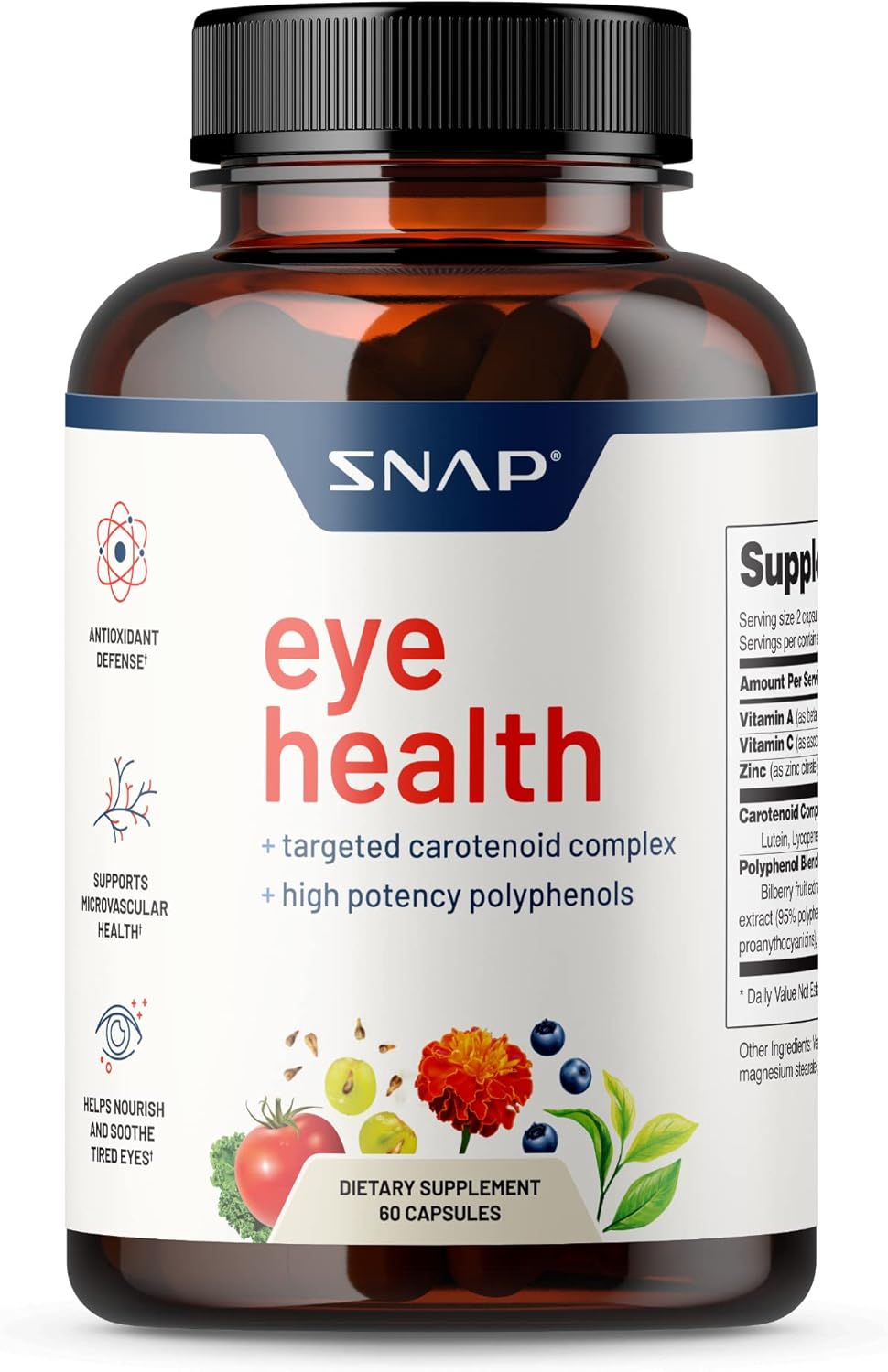Suplementos de salud ocular Snap para adultos de luteína 60u