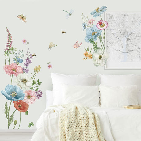 Stickers de Poppy Floral Wondever para Paredes - Peel and Stick
