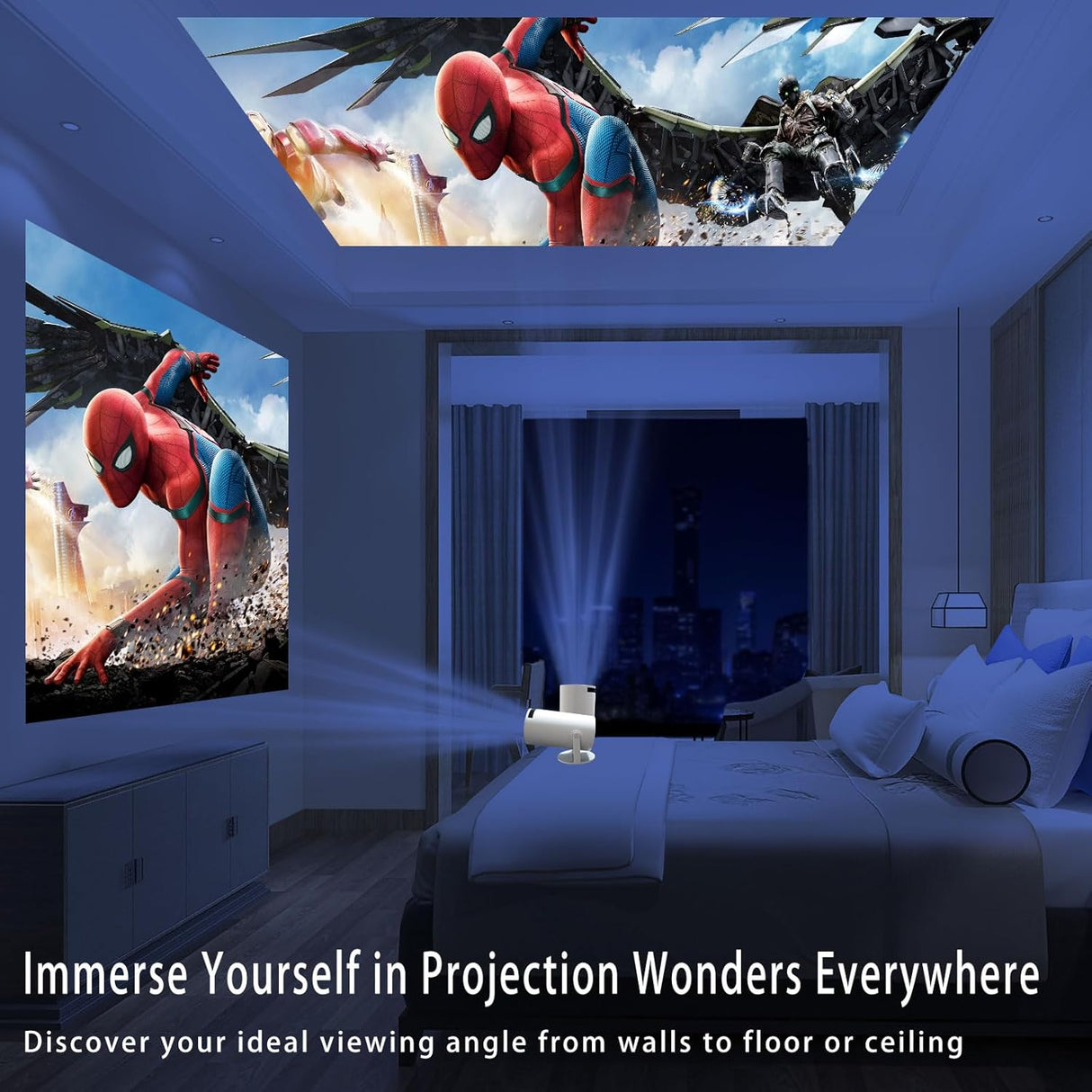 Proyector portátil WiFi Bluetooth HY300: Mini, Auto Keystone