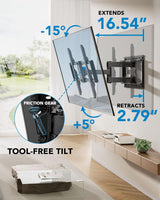 Soporte de pared Pipishell para TV de 42-85, brazos articulados