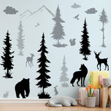 Decoración Pared Siluetas Animales Bosque - Stickers DIY