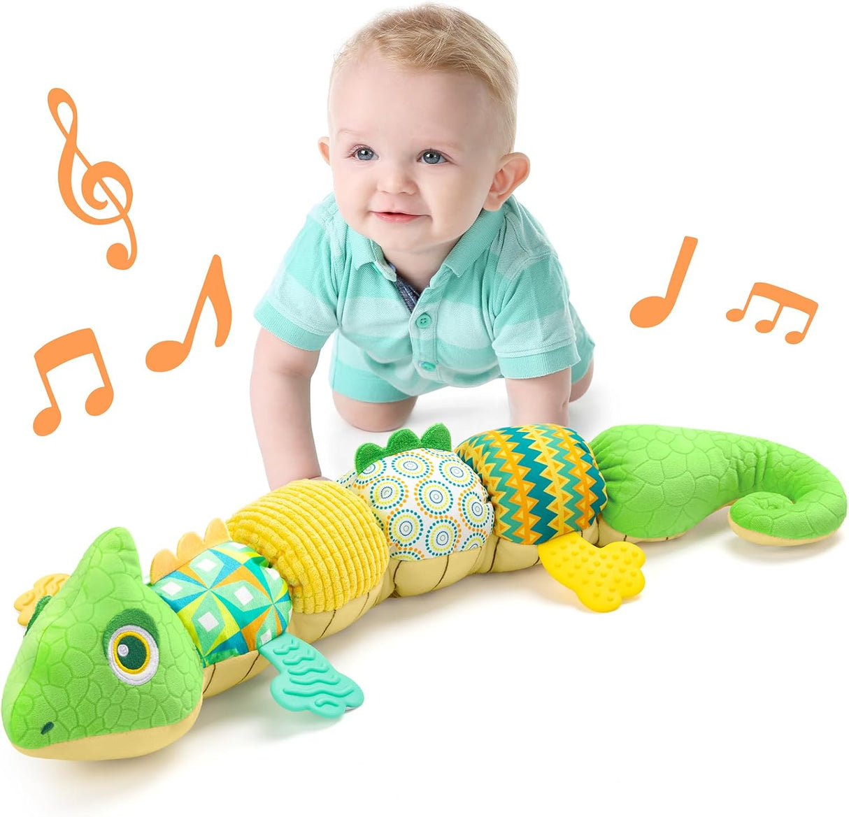 Juguete musical dinosaurio LIGHTDESIRE, suave, con texturas, 0-12 meses