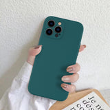 DEENAKIN Funda para iPhone 13 Pro Max con protector de pantalla, cubierta de goma de gel de silicona líquida suave y duradera para iPhone 13 Pro Max de 6.7 pulgadas, color verde pino