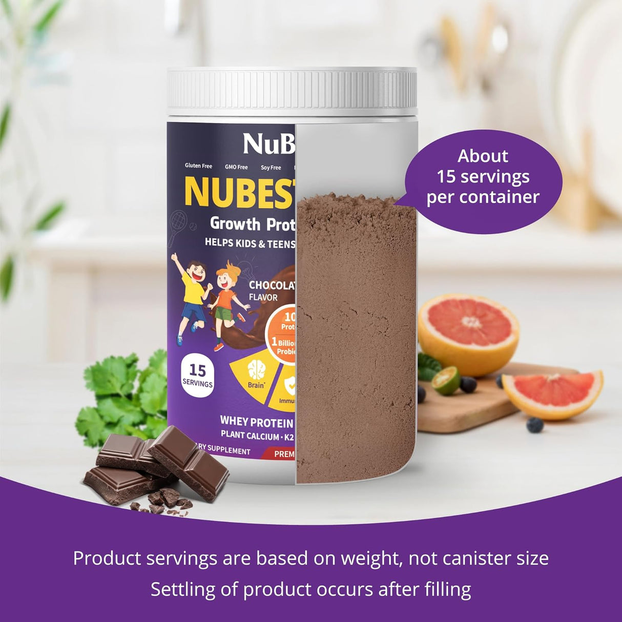 Proteína en Polvo para Niños NuBest - Probioticos y Vitaminas