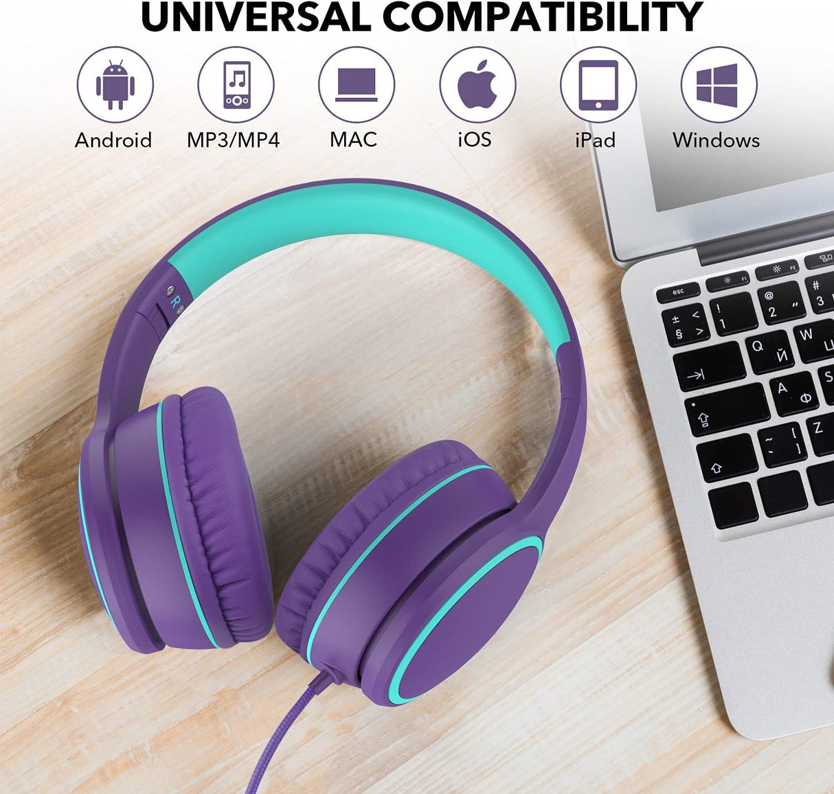 Auriculares RORSOU R10 con micrófono, ligeros y plegables