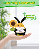 Muñeco de Papa Tejido, Mini Divertido, Tarjeta Positiva, Modelo Bee
