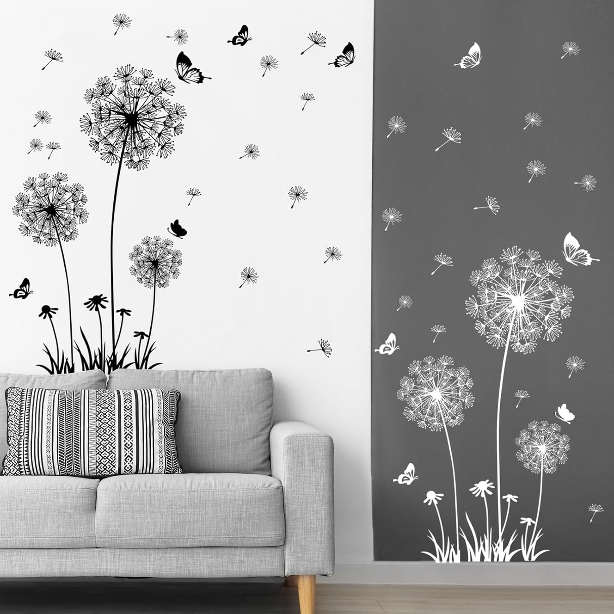 Pegatinas de Pared Dandelion de Supzone con Flores y Mariposas