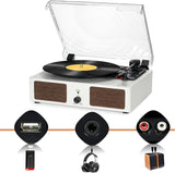 Reproductor de Vinilo Portátil con Bluetooth, Altavoces Integrados