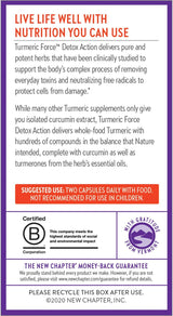 Nueva Vida Cúrcuma Suplemento + Detox Diario Turmeric Force Detox Acción