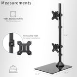 Soporte Doble para Monitores VIVO, Base de Cristal, STAND-V002LG