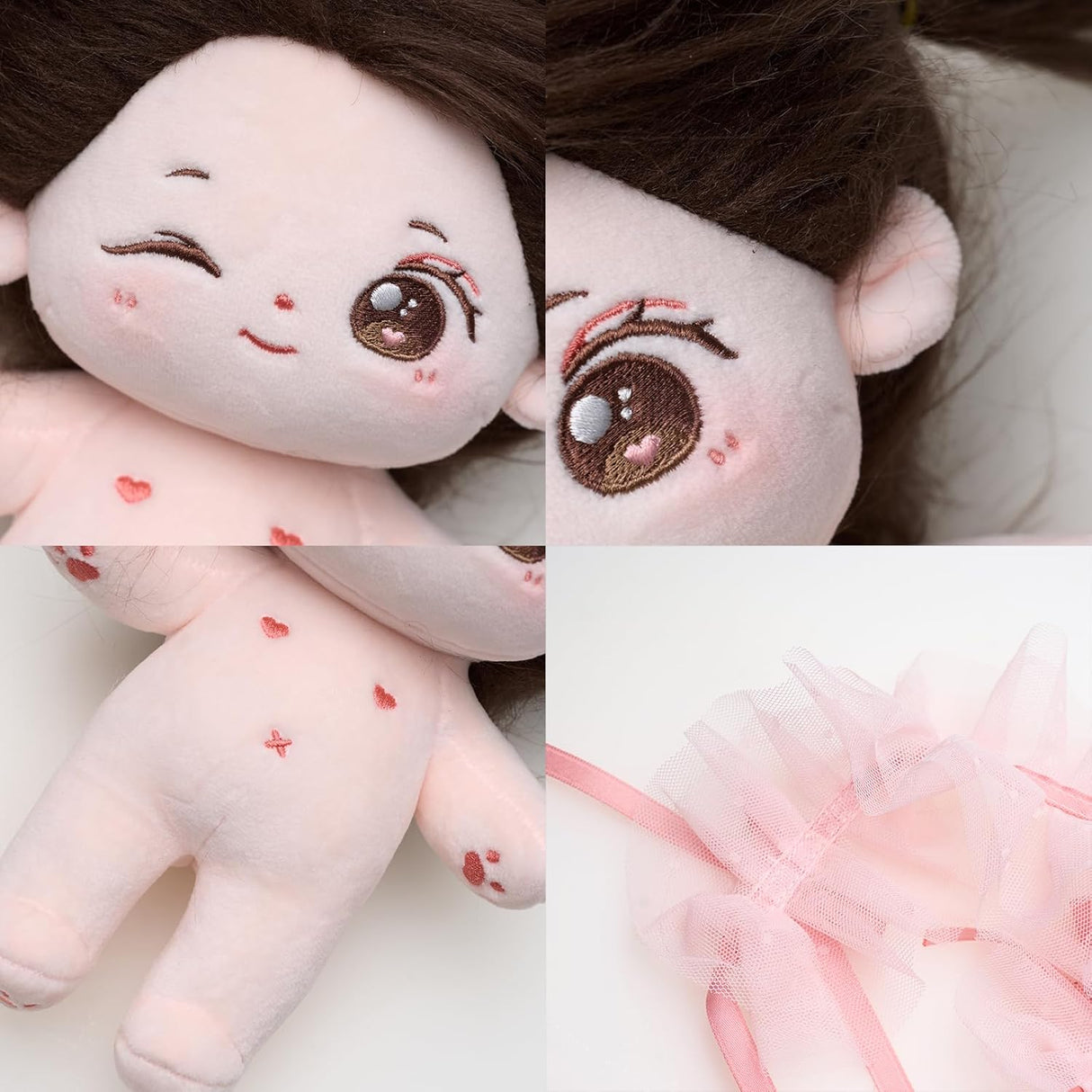 Muñeco de peluche CALEMBOU 20cm con esqueleto, modelo Winkii