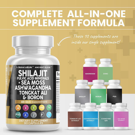 Suplemento Shilajit Clean Nutraceuticals 10,000mg 90 Cápsulas