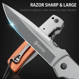 Cuchillo de bolsillo enorme para hombres plegable de caza