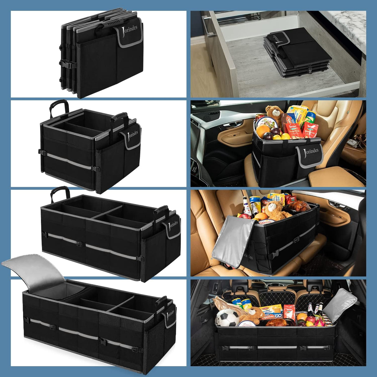 Organizador de Maletero con Cooler, 3 Compartimentos, Plegable