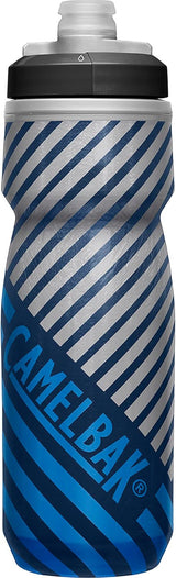 CamelBak Podium Chill - Botella para apretar con aislamiento para aire libre, 21 onzas, rayas azul marino
