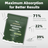 Suplemento NAD+, Nicotinamida Ribósido 900mg, 80 Cápsulas