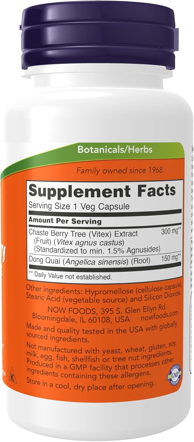 Extracto de Vitex Chaste 300 mg, NOW Suplementos, 90 Cápsulas