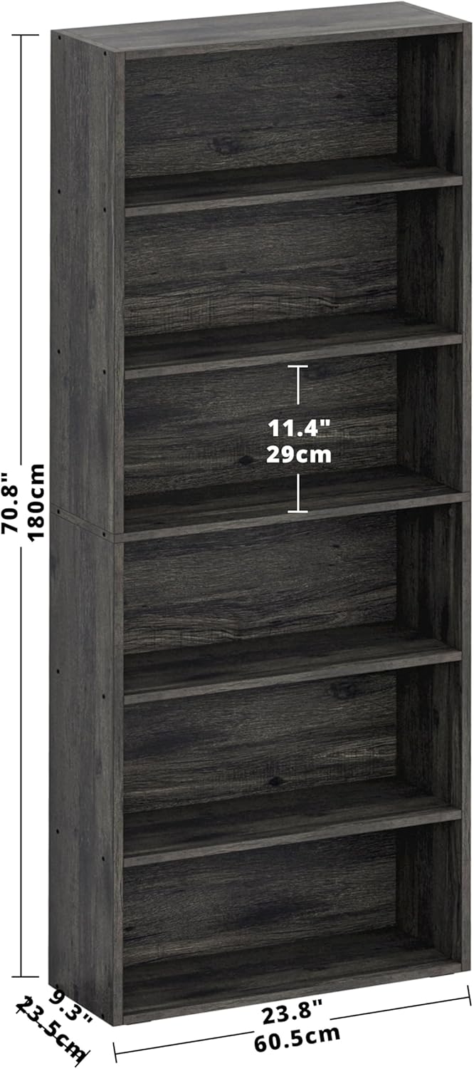 Estantería IRONCK de 6 niveles, 70in, mueble decorativo
