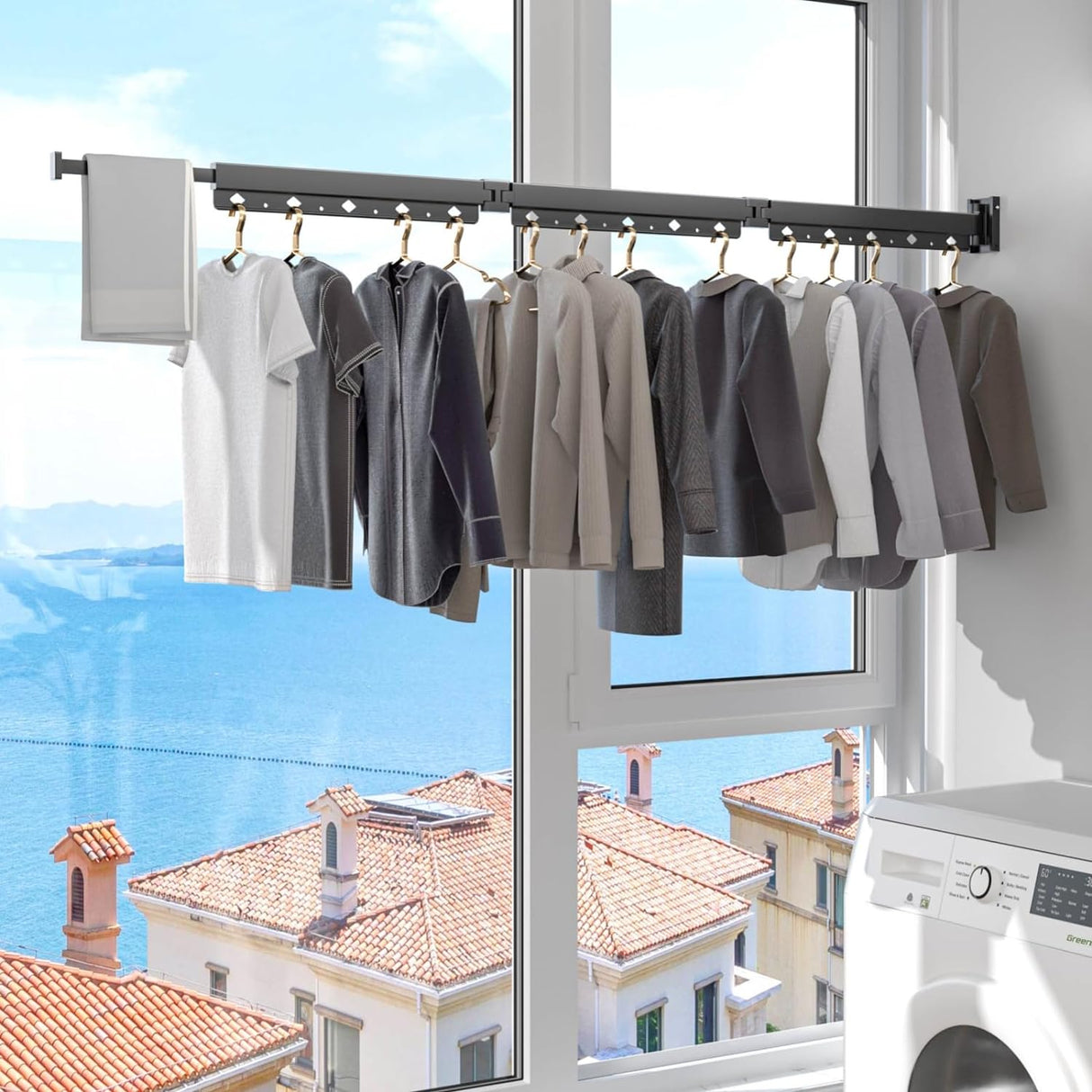Perchero Plegable de Pared con Brazo Extensible, Modelo A