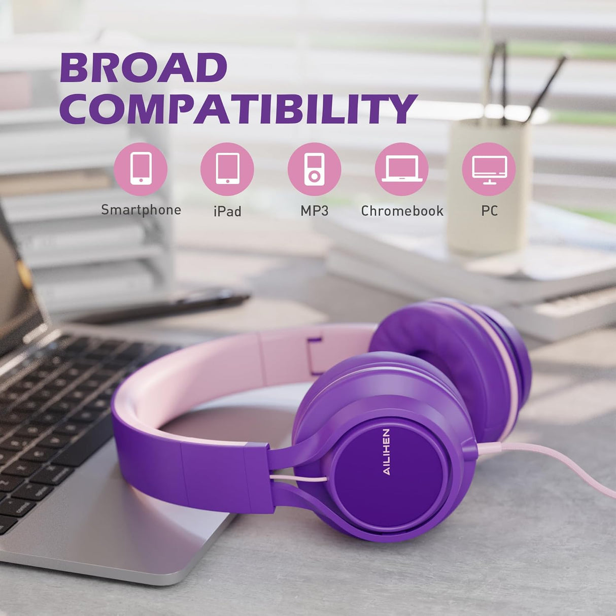 Auriculares AILIHE C8 con micrófono y control de volumen