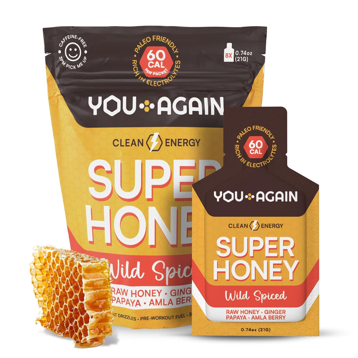 Gel Energético Super Honey Wild Spiced | You Again | 8 Paquetes