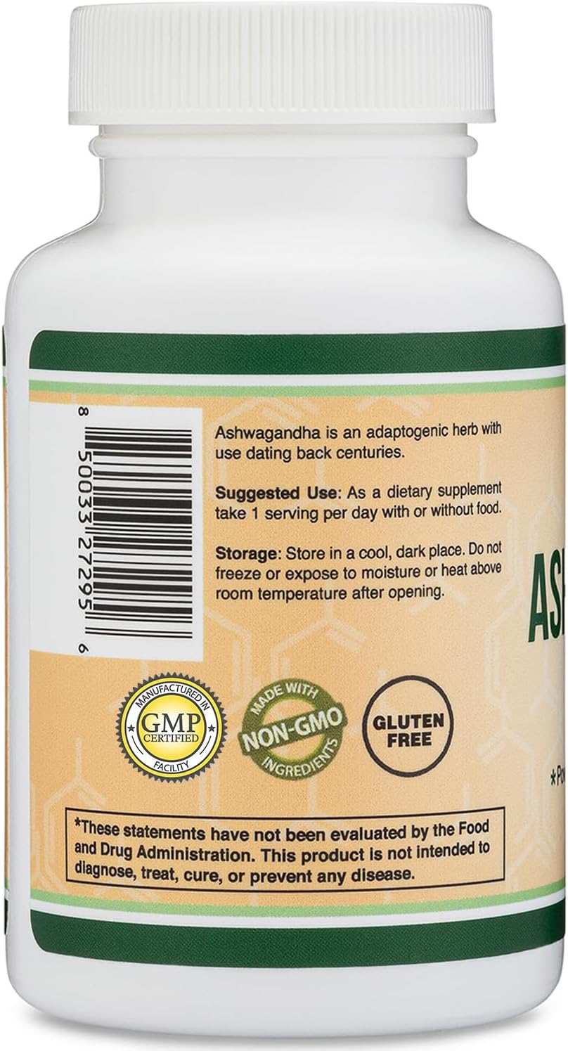 Cápsulas de Ashwagandha 500mg, Double Wood, 120 Controles
