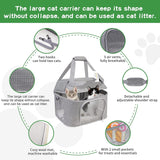 Transportín para 2 Gatos, Aprobado por TSA, Plegable, 20 lbs