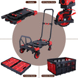 Carretilla Plegable 2 en 1, 330LBS, Ruedas, Mango Retráctil