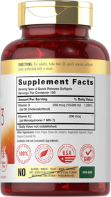 Suplemento de Vitamina K2 y D3 Carlyle, 300 Softgels, 200mcg K2