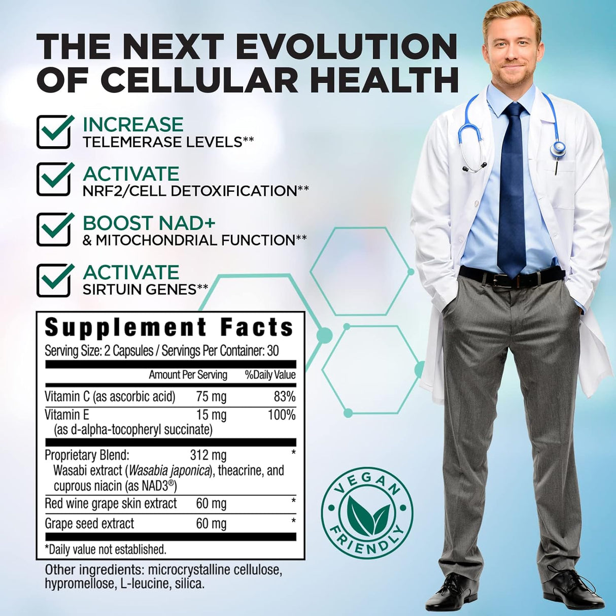 Suplemento NAD3 NAD+ y activador NRF2 - Antienvejecimiento