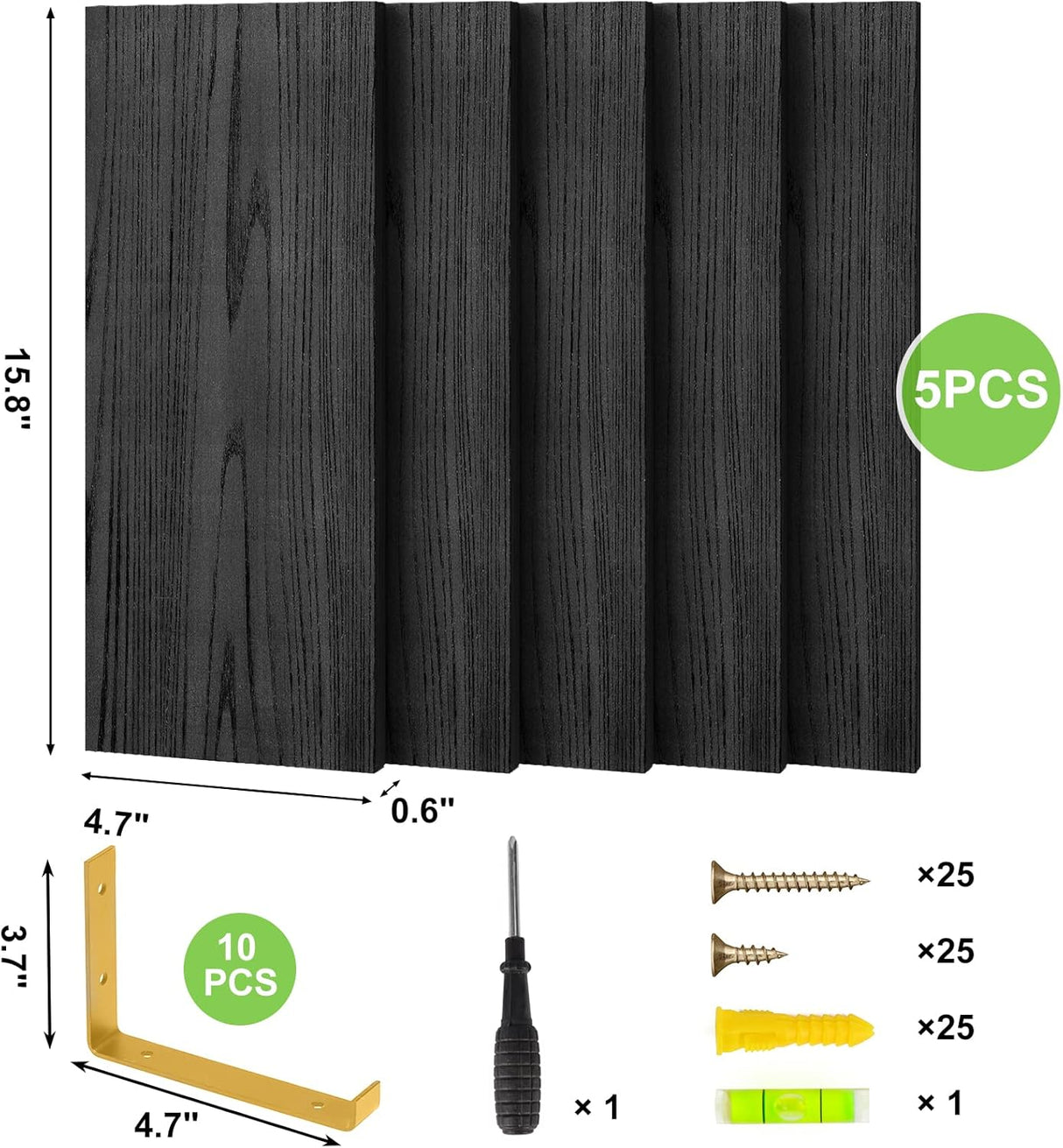 Estanterías Flotantes de Madera Fixwal, Set de 5, 4.7 Ancho