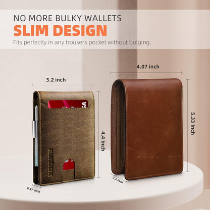 Billetera RUNBOX Slim para Hombre - Clip de Dinero RFID Bifold