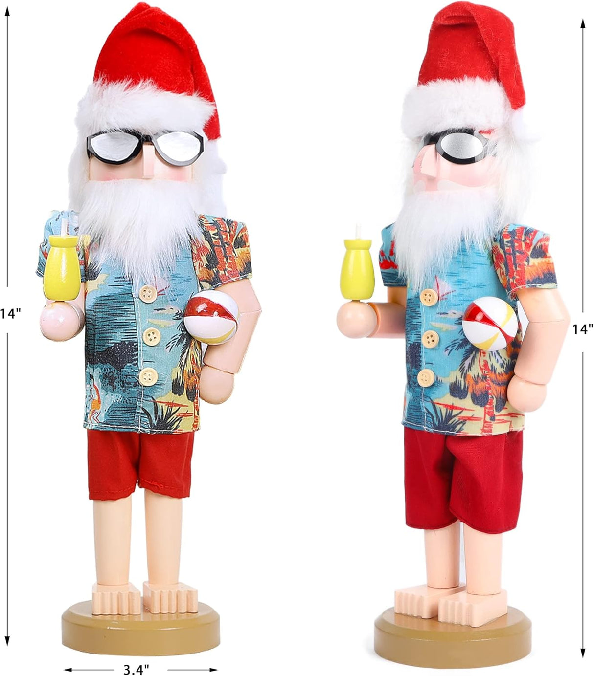 Figuras de Navidad Joliyoou, Nutcracker de Santa, 14 Pulgadas